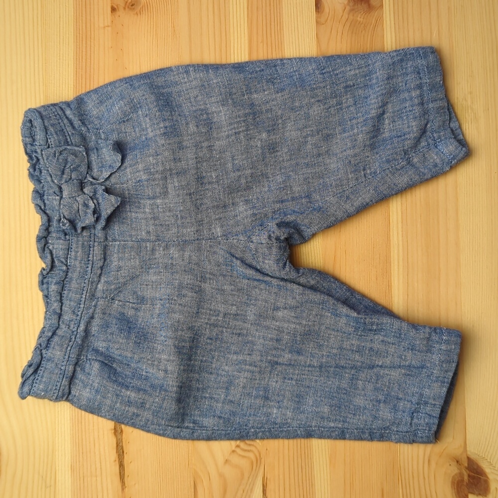 Janie and Jack baby girl chambray lined pants